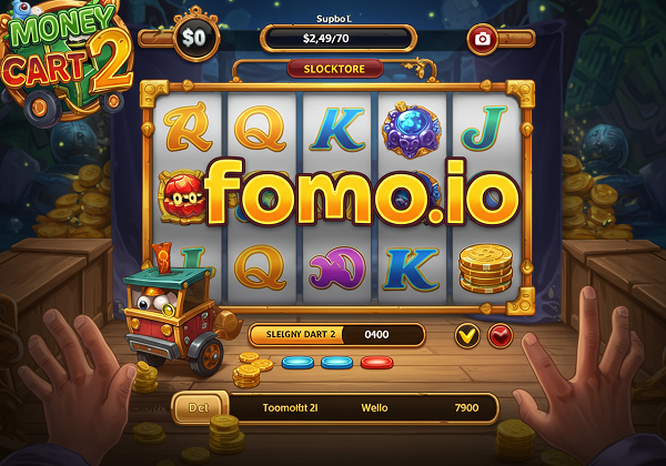 fomo.io에서 머니카트2 게임을 플레이 중인 모바일 화면 스크린
