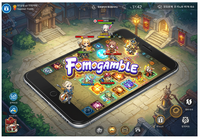 최신 인기 모바일 RPG 게임 플레이 화면 – 포모갬블 제공
